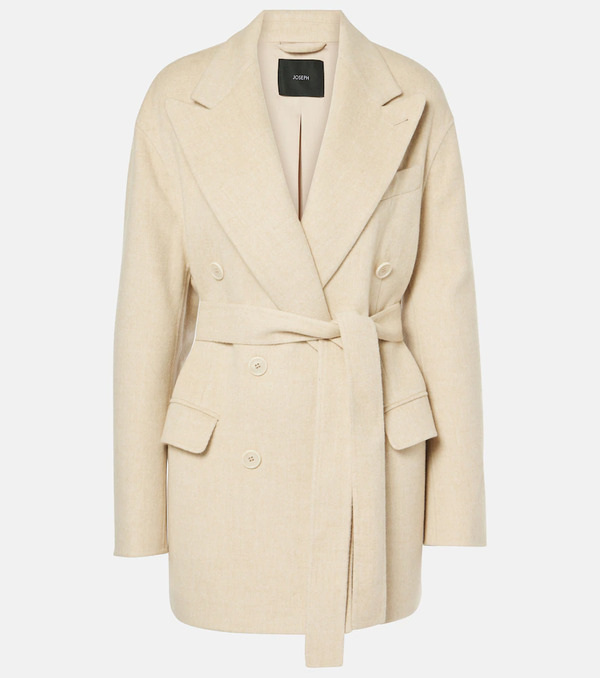  Joseph Joseph Double-breasted Belted Wool And Silk Blazer 