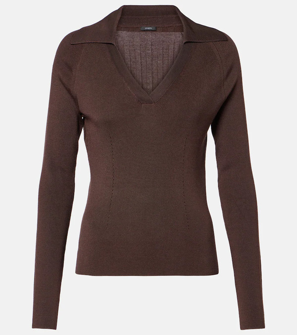  Joseph Joseph Ribbed-knit Polo Sweater 