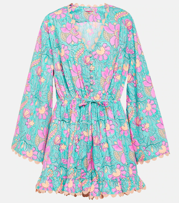  Juliet Dunn Juliet Dunn Colorblocked Cotton Poplin Romper 