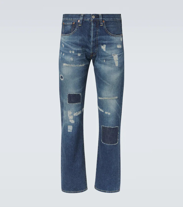  Junya Watanabe Junya Watanabe Distressed Straight Jeans 