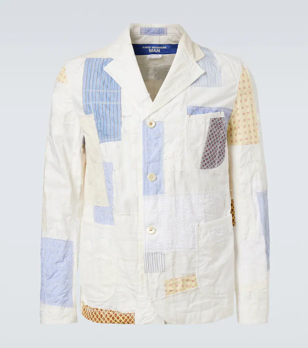  Junya Watanabe Junya Watanabe Patchwork Cotton And Linen-blend Blazer 