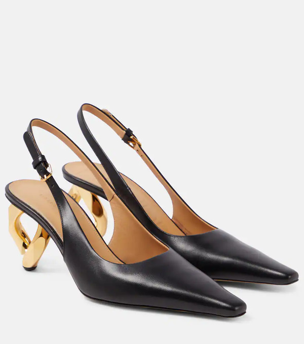  Jw Anderson Jw Anderson Chain Heel Leather Slingback Pumps 