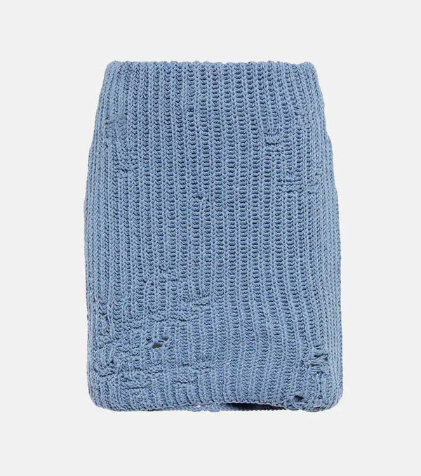  Jw Anderson Jw Anderson Distressed Cotton-blend Miniskirt 