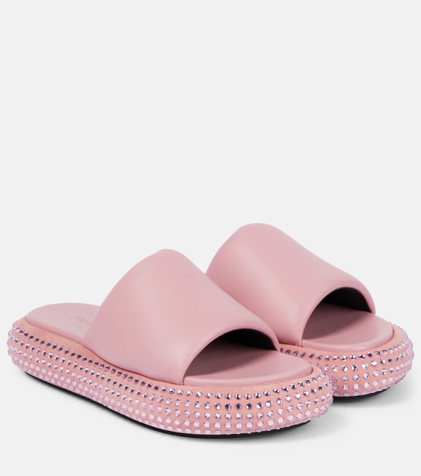  Jw Anderson Jw Anderson Embellished Leather Platform Sandals 