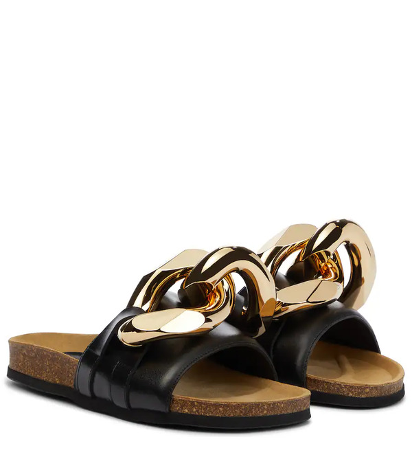  Jw Anderson Jw Anderson Embellished Leather Slides 