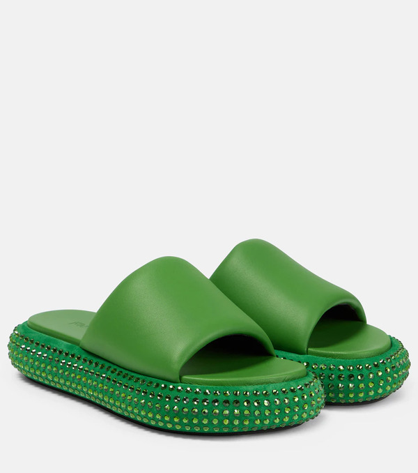  Jw Anderson Jw Anderson Embellished Leather Slides 