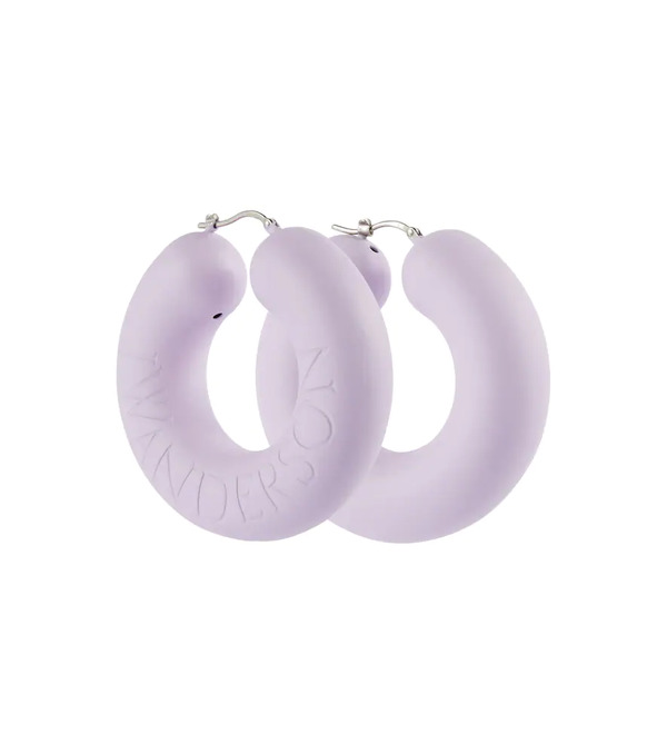  Jw Anderson Jw Anderson Logo Hoop Earrings 