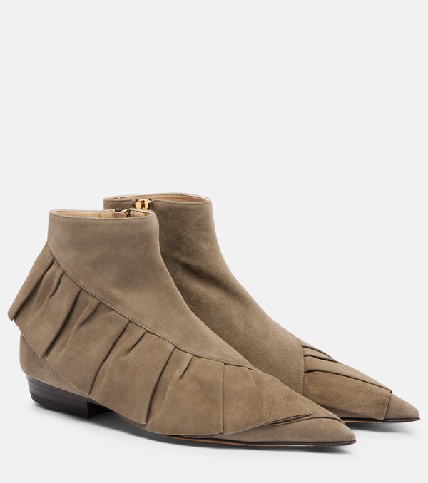  Jw Anderson Jw Anderson Ruffled Suede Ankle Boots 