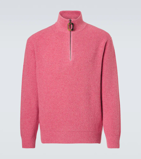  Jw Anderson Jw Anderson Wool And Cotton Half-zip Sweater 