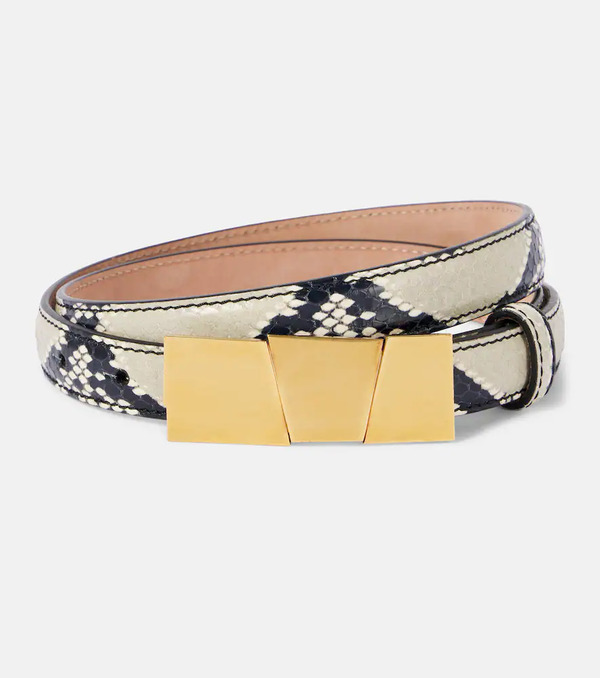  Khaite Khaite Axel Small Snake-effect Leather Belt 