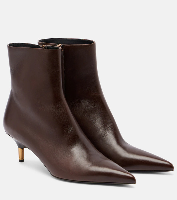 Khaite Khaite Bella 55 Leather Ankle Boots 