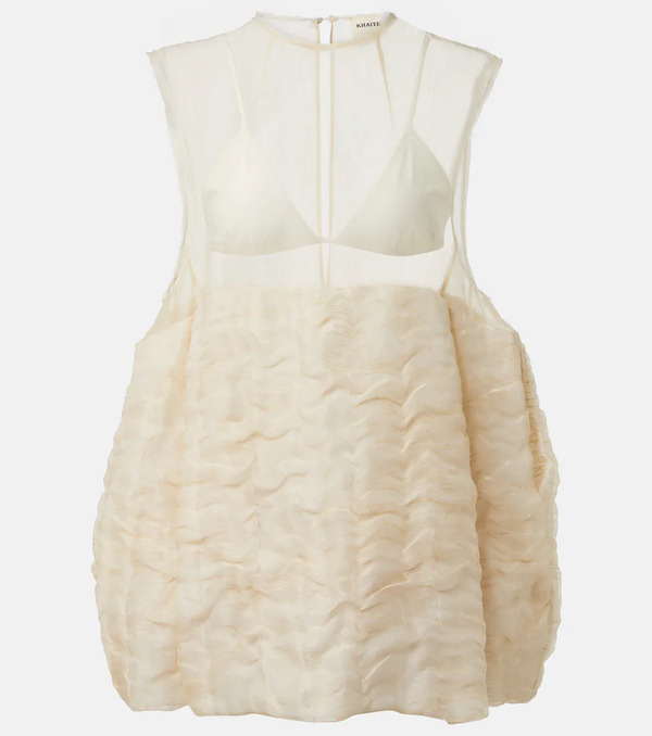  Khaite Khaite Blair Linen And Silk-blend Minidress 