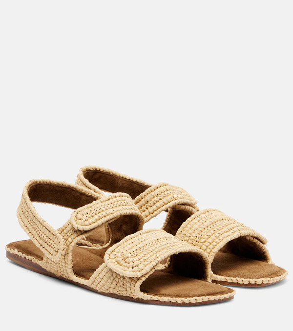  Khaite Khaite Boden Raffia Slingback Sandals 