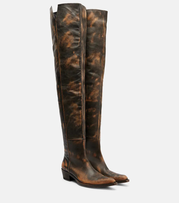  Khaite Khaite Clive 35 Leather Over-the-knee Boots 