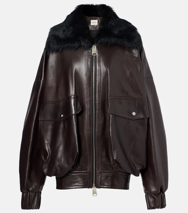  Khaite Khaite Daemon Oversized Leather Blouson Jacket 