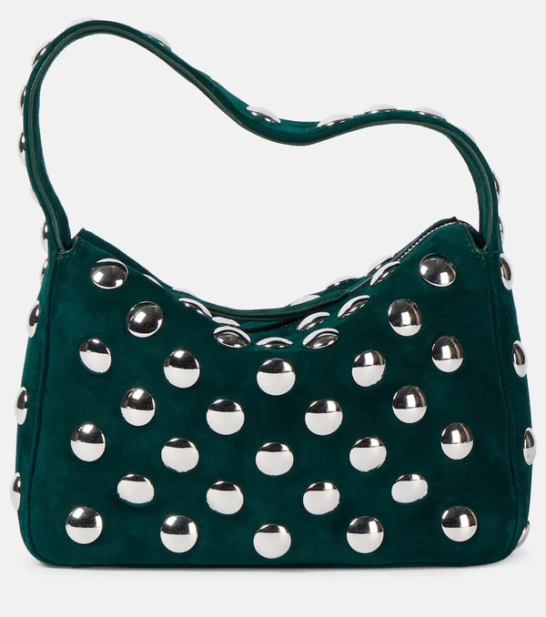  Khaite Khaite Elena Small Studded Suede Shoulder Bag 