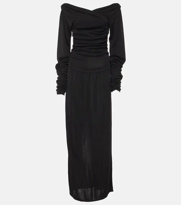  Khaite Khaite Fable Draped Shirred Maxi Dress 