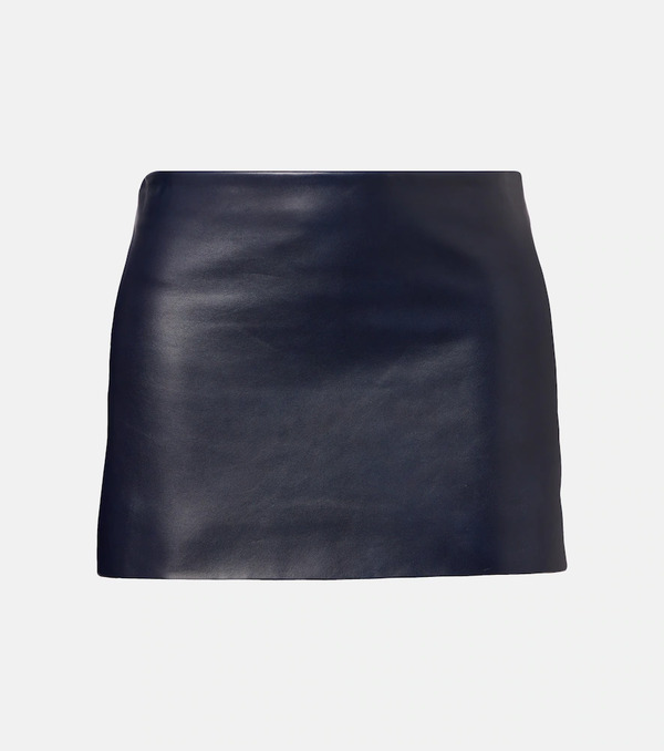  Khaite Khaite Jett Leather Miniskirt 