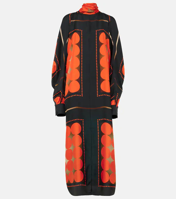  Khaite Khaite Lexi Printed Satin Maxi Dress 