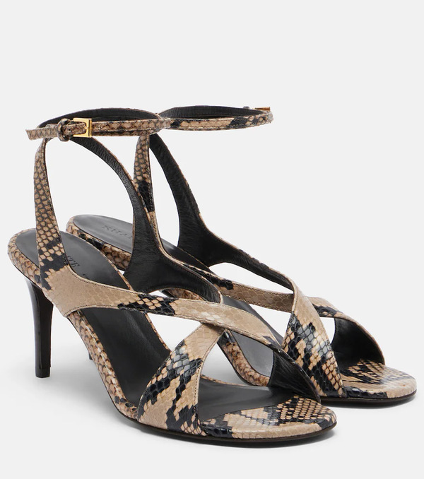  Khaite Khaite Liria Snake-effect Leather Sandals 