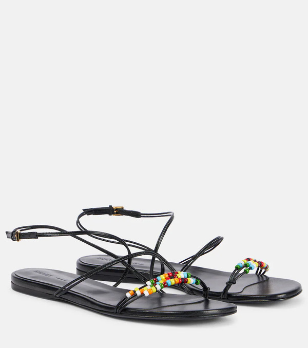  Khaite Khaite Loop Beaded Leather Sandals 