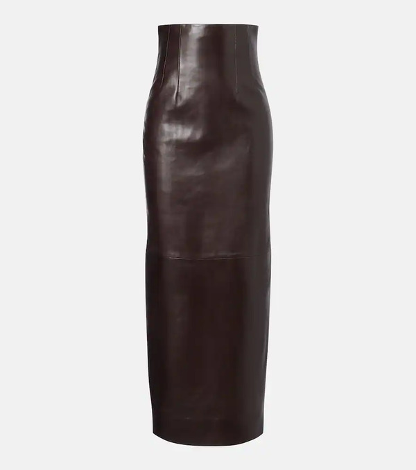  Khaite Khaite Loxley Leather Maxi Skirt 