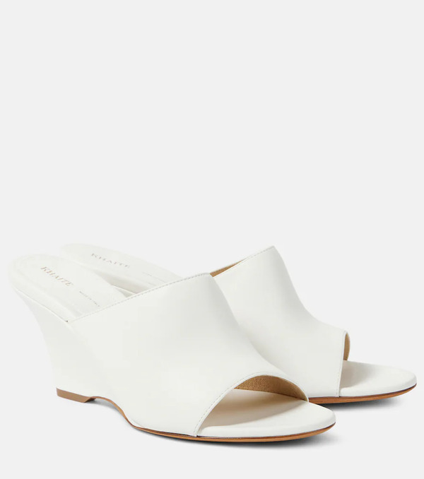  Khaite Khaite Marion Leather Wedge Mules 