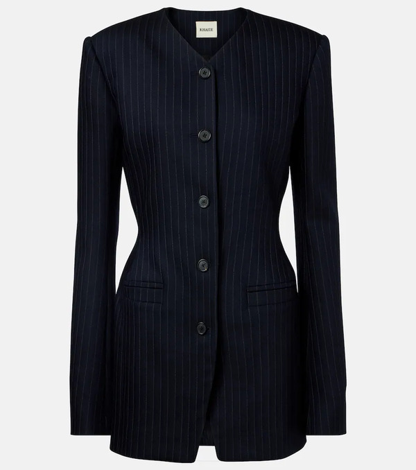  Khaite Khaite Naran Pinstripe Wool-blend Blazer 