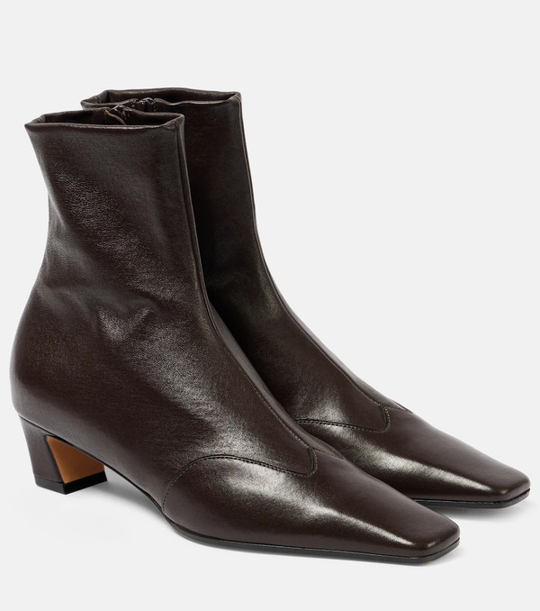  Khaite Khaite Nevada Leather Ankle Boots 