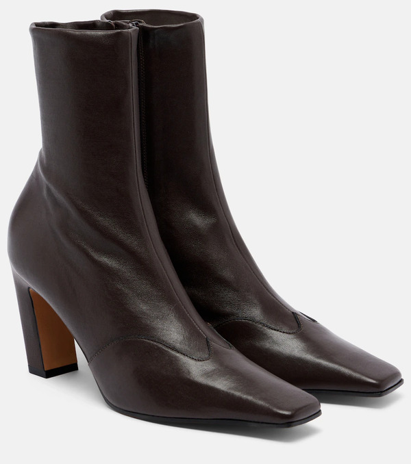  Khaite Khaite Nevada Leather Ankle Boots 