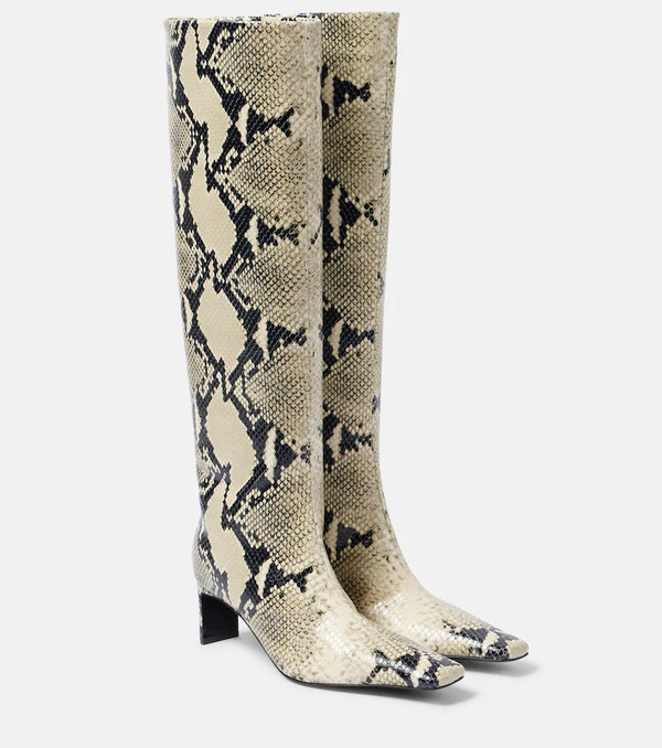  Khaite Khaite Ona 55 Snake-effect Leather Knee-high Boots 