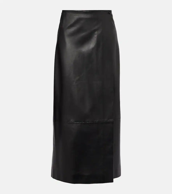  Khaite Khaite Quinn Leather Wrap Skirt 