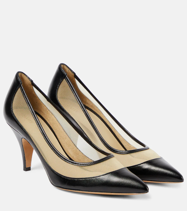  Khaite Khaite River Leather And Mesh Pumps 
