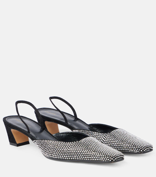  Khaite Khaite Roosevelt Embellished Leather Slingback Pumps 
