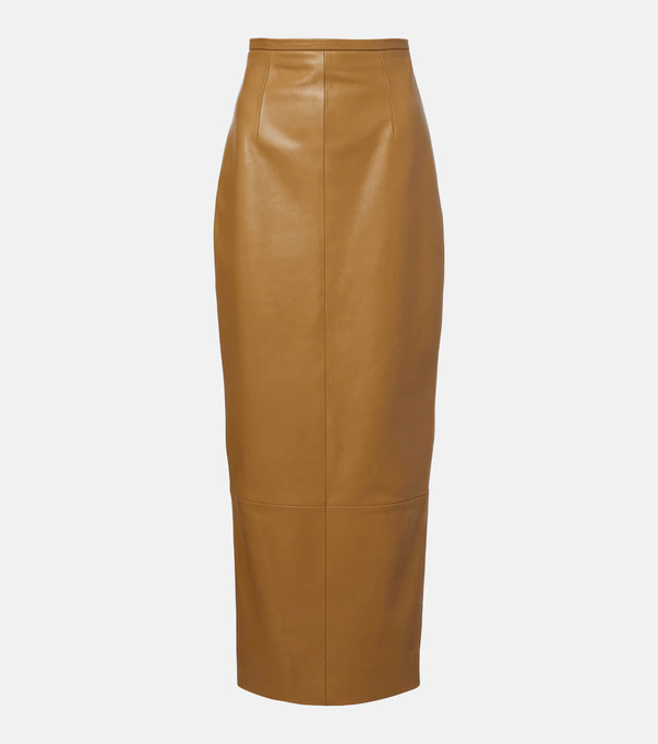  Khaite Khaite Winton Leather Maxi Skirt 