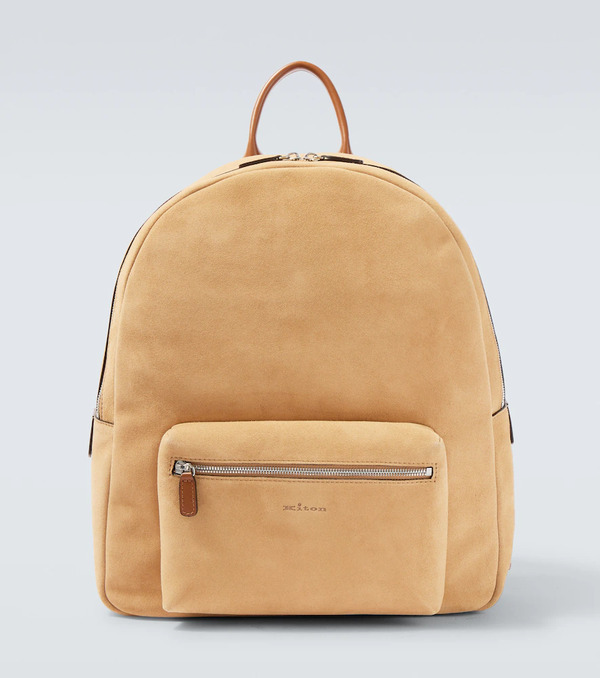 Kiton Kiton Leather-trimmed Suede Backpack 