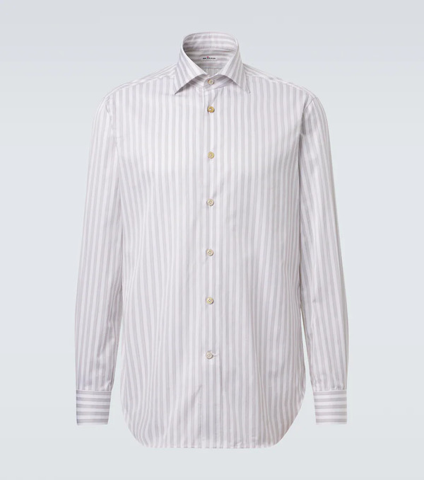  Kiton Kiton Striped Cotton Poplin Shirt 