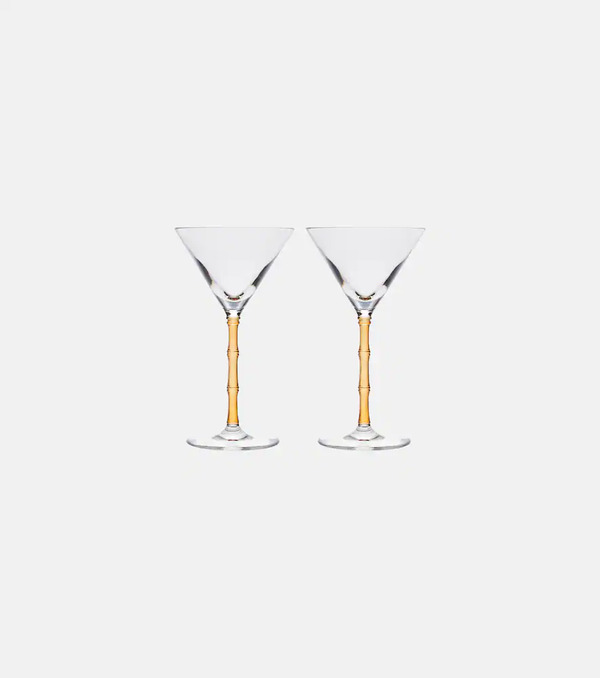  La Doublej La Doublej Bamboo Set Of 2 Martini Glasses 