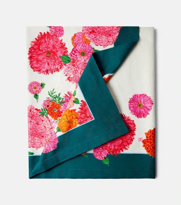  La Doublej La Doublej Bright Blooms Large Cotton Tablecloth 