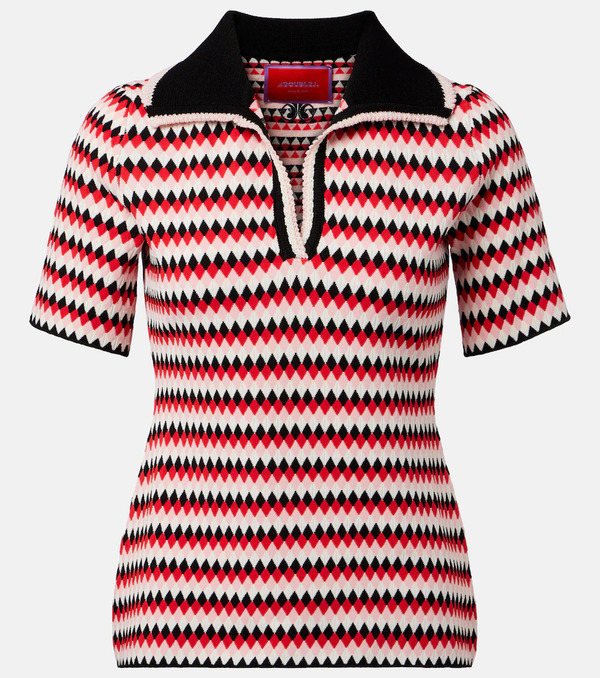  La Doublej La Doublej Checkers Knitted Polo 