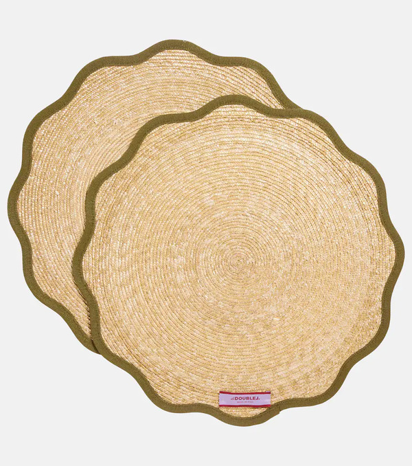  La Doublej La Doublej Cloud Set Of 2 Straw Placemats 