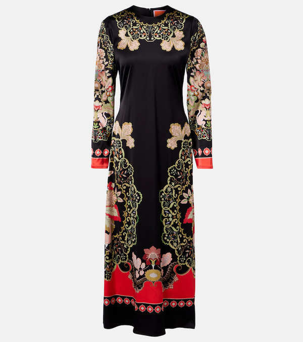  La Doublej La Doublej Cornucopia Placee Ruffled Midi Dress 