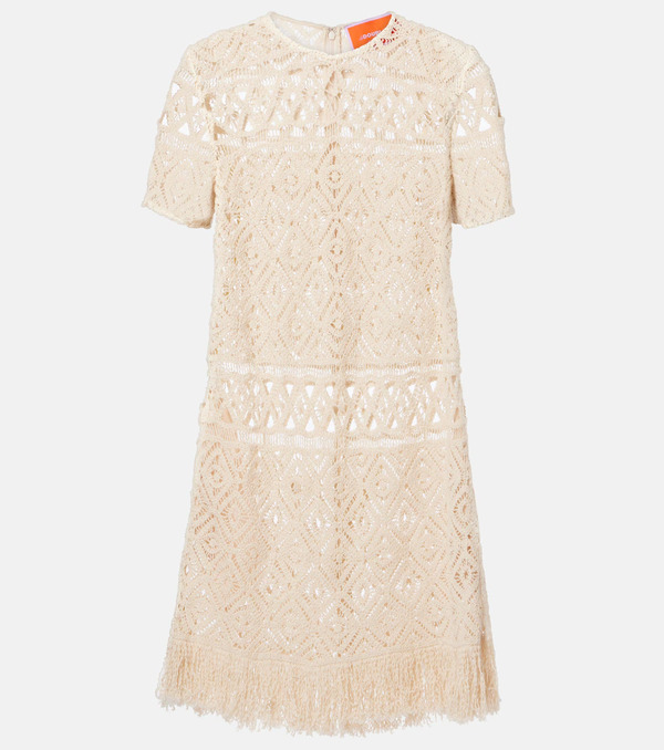  La Doublej La Doublej Lacey Macrame Cotton Minidress 