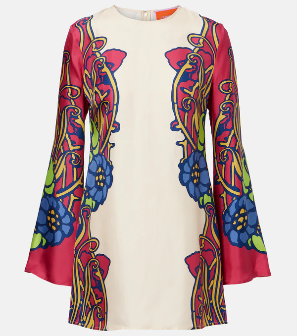  La Doublej La Doublej Lemuria Placee Silk Satin Minidress 