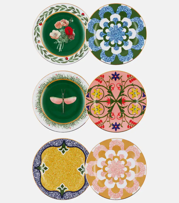  La Doublej La Doublej Libellula Set Of 6 Dessert Plates 