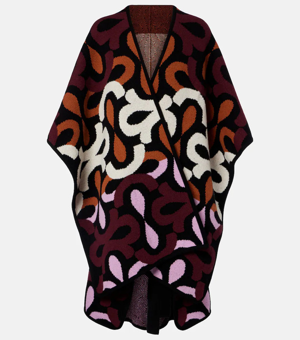  La Doublej La Doublej Maiolika Wool Jacquard Cape 