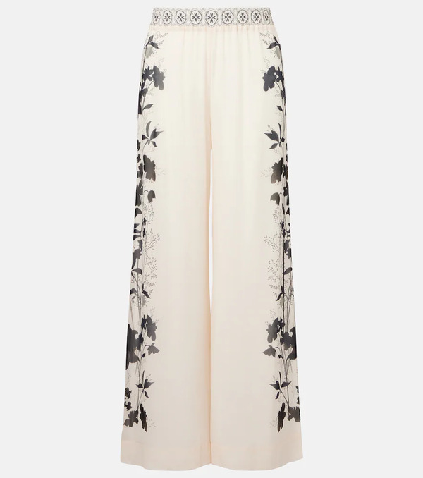  La Doublej La Doublej Printed Silk Palazzo Pants 