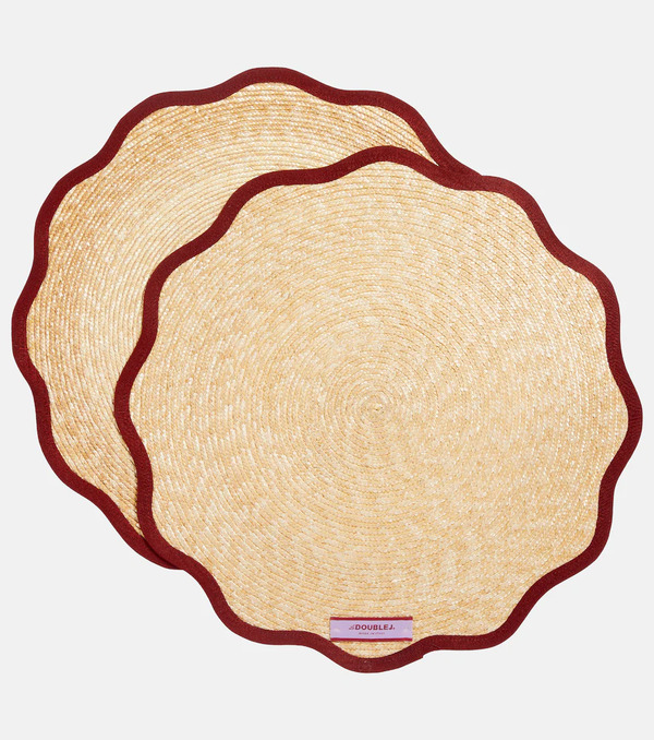  La Doublej La Doublej Set Of 2 Straw Placemats 