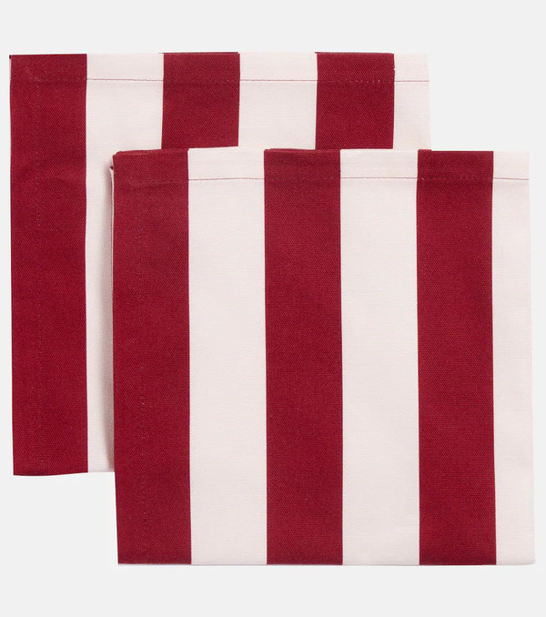  La Doublej La Doublej Striped Linen Set Of 2 Napkins 
