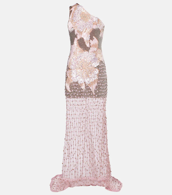  La Fuori La Fuori Embellished One-shoulder Gown 